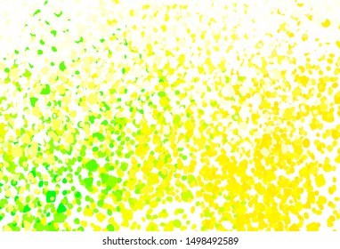 Light Green, Yellow vector background with abstract shapes. Colorful chaotic forms with gradient in modern style. Modern design for your business card.