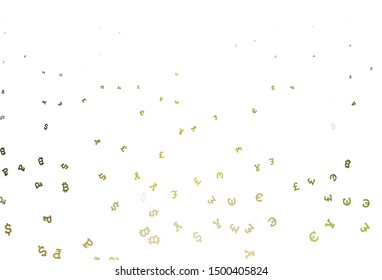 Light Green, Yellow vector background with financial symbols. Modern abstract illustration with symbols of digital money. Design for business advert of economic, wealth.