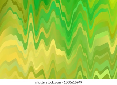 Light Green, Yellow vector background with curved lines. Brand new colorful illustration in simple style. Abstract design for your web site.