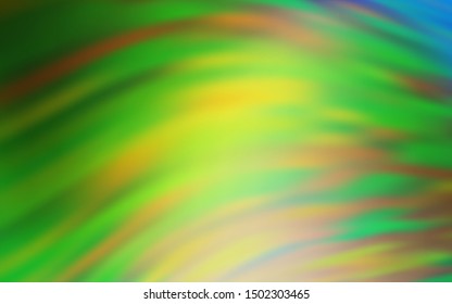 Light Green, Yellow vector background with curved lines. A completely new colorful illustration in simple style. Pattern for your business design.