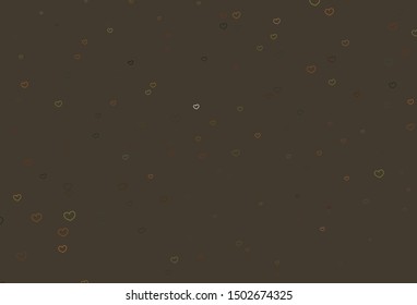 Light Green, Yellow vector background with Shining hearts. Hearts on blurred abstract background with colorful gradient. Design for your business advert of anniversary.