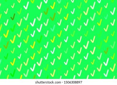 Light Green, Yellow vector background with wry lines. A circumflex abstract illustration with gradient. Template for cell phone screens.