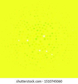 Light Green, Yellow vector background with small and big stars. Modern geometric abstract illustration with stars. Pattern for wrapping gifts.