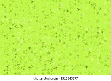 Light Green, Yellow vector background with math characters. Modern geometrical illustration with numerals. Pattern for ad, booklets, leaflets of education.