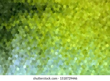 Light Green, Yellow vector background with hexagons. Colorful hexagons on blur backdrop. Pattern for ads, leaflets.