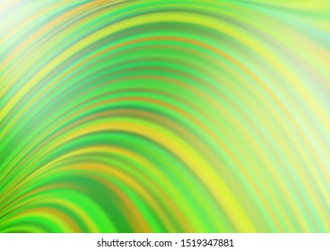 Light Green, Yellow vector background with lava shapes. A vague circumflex abstract illustration with gradient. The elegant pattern for brand book.
