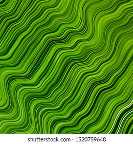 Light Green, Yellow vector background with curved lines. Colorful illustration in abstract style with bent lines. Pattern for websites, landing pages.
