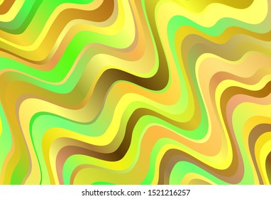 Light Green, Yellow vector background with curved lines. Colorful illustration in simple style with gradient. Template for cell phone screens.