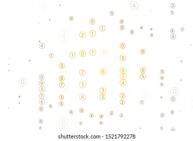 Light Green, Yellow vector background with signs of numerals. Illustration with Numeral symbols on abstract template. Template for landing page of typography.