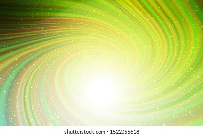 Light Green, Yellow vector background with galaxy stars. Blurred decorative design in simple style with galaxy stars. Pattern for futuristic ad, booklets.