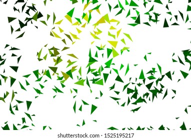 Light Green, Yellow vector background with triangles. Decorative design in abstract style with triangles. Pattern for commercials.