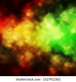 Light Green, Yellow vector background with bubbles. Glitter abstract illustration with colorful drops. Pattern for business ads.