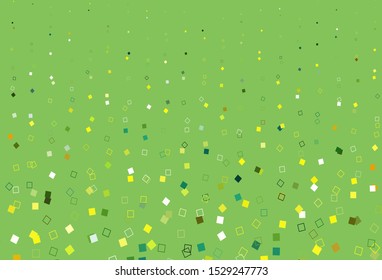 Light Green, Yellow vector background with rectangles. Rectangles on abstract background with colorful gradient. Modern template for your promotion.