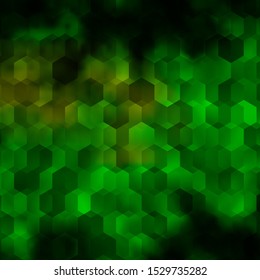 Light Green, Yellow vector background with set of hexagons. Abstract illustration with colorful hexagons. New template for your brand book.