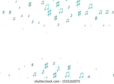 Light Green, Yellow vector background with music symbols. Isolated colorful music keys on abstract background. Pattern for school ad, booklets.