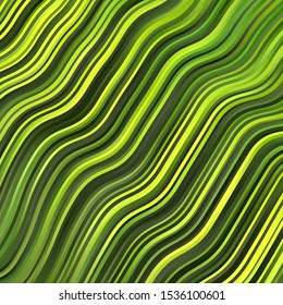 Light Green, Yellow vector background with wry lines. Colorful illustration, which consists of curves. Pattern for busines booklets, leaflets