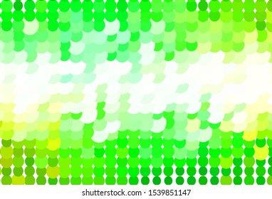 Light Green, Yellow vector background with bubbles. Glitter abstract illustration with blurred drops of rain. New template for your brand book.
