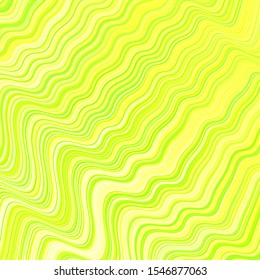 Light Green, Yellow vector background with curved lines. Creative illustration in halftone style with gradient. Colorful wave pattern for your design.