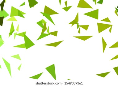 Light Green, Yellow vector background with polygonal style. Triangles on abstract background with colorful gradient. Modern template for landing page.