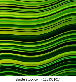 Light Green, Yellow vector background with bent lines. Abstract illustration with gradient bows. Best design for your posters, banners.