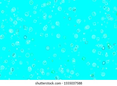 Light Green, Yellow vector background with tasty food. Glitter abstract sketch with gourmet food. Pattern for ads of breakfast, lunch, dinner.