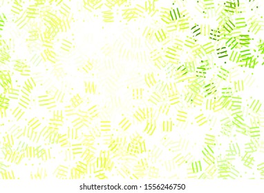 Light Green, Yellow vector background with straight lines, dots. Blurred decorative design in simple style with lines. Pattern for ad, booklets, leaflets.