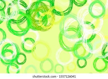 Light Green, Yellow vector background with spots. Abstract illustration with colored bubbles in nature style. Pattern for beautiful websites.