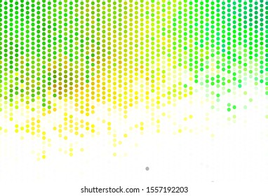 Light Green, Yellow vector background with bubbles. Blurred bubbles on abstract background with colorful gradient. Pattern for beautiful websites.