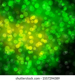 Light Green, Yellow vector background with spots. Abstract illustration with colorful spots in nature style. Design for your commercials.