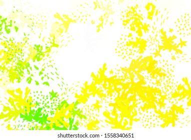 Light Green, Yellow vector background with abstract shapes. Illustration with colorful gradient shapes in abstract style. Elegant design for wallpapers.