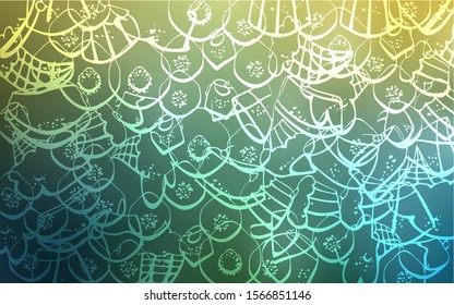 Light Green, Yellow vector background with tasty sweets. Glitter abstract sketch with sweets, candies, desserts. Doodle design for your business advert of cafes.