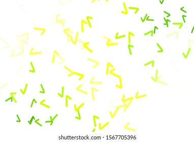 Light Green, Yellow vector background with lines. A circumflex abstract illustration with gradient. A completely new template for your design.