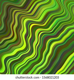 Light Green, Yellow vector background with wry lines. Colorful illustration in abstract style with bent lines. Pattern for websites, landing pages.