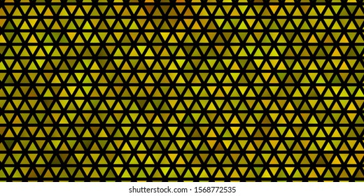 Light Green, Yellow vector background with triangles. Decorative design in abstract style with triangles. Best design for posters, banners.