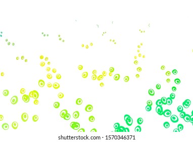 Light Green, Yellow vector background with bubbles. Modern abstract illustration with colorful water drops. Pattern for ads, leaflets.