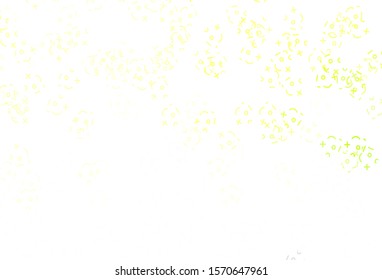 Light Green, Yellow vector background with arithmetic signs. Modern geometrical illustration with numerals. Pattern for school, grammar websites.