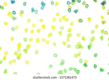 Light Green, Yellow vector background with bubbles. Modern abstract illustration with colorful water drops. Completely new template for your brand book.