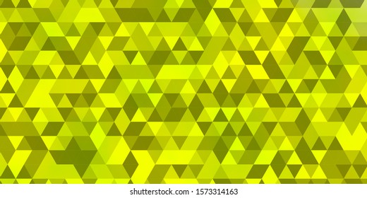 Light Green, Yellow vector background with triangles. Triangles on abstract background with colorful gradient. Template for landing pages.