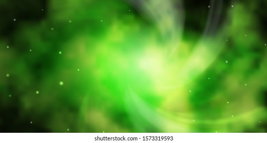 Light Green, Yellow vector background with colorful stars. Shining colorful illustration with small and big stars. Pattern for websites, landing pages.