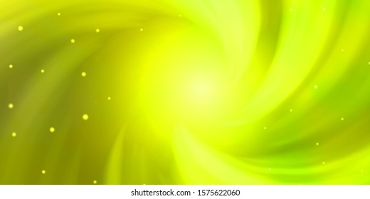 Light Green, Yellow vector background with colorful stars. Colorful illustration in abstract style with gradient stars. Pattern for new year ad, booklets.