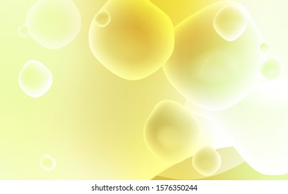 Light Green, Yellow vector background with curved circles. Creative illustration in halftone memphis style with gradient. Memphis style for your business design.