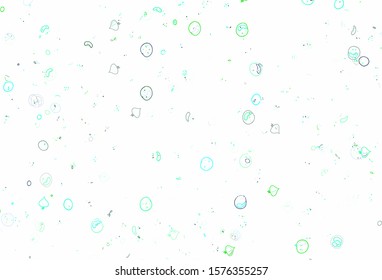Light Green, Yellow vector background with tasty food. Glitter abstract sketch with gourmet food. Pattern for ads of breakfast, lunch, dinner.