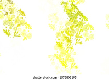 Light Green, Yellow vector background with abstract shapes. Colorful chaotic forms with gradient in modern style. Elegant design for wallpapers.
