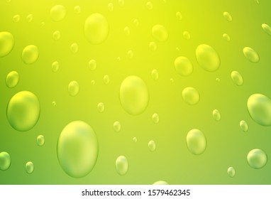 Light Green, Yellow vector background with bubbles. Modern abstract illustration with colorful water drops. The pattern can be used for aqua ad, booklets.