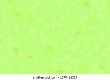 Light Green, Yellow vector background with polygonal style. Triangles on abstract background with colorful gradient. Pattern for booklets, leaflets