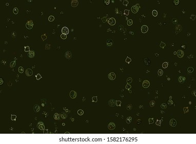 Light Green, Yellow vector background with tasty food. Decorative illustration with food on abstract template. Template for meal cooking in kitchen.