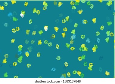 Light Green, Yellow vector background with bubbles. Modern abstract illustration with colorful water drops. Completely new template for your brand book.