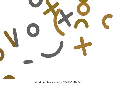 Light Green, Yellow vector background with math elements. Colored mathematic signs with gradient on white background. Pattern for posters, banners of math books.