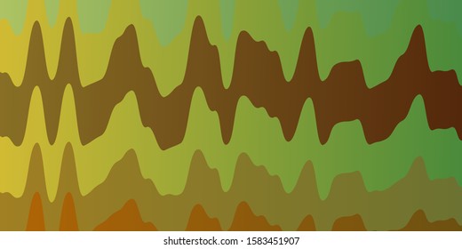 Light Green, Yellow vector background with curves. Brand new colorful illustration with bent lines. Template for cellphones.