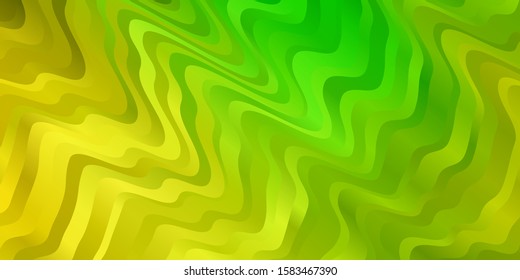 Light Green, Yellow vector background with lines. Colorful illustration, which consists of curves. Best design for your posters, banners.